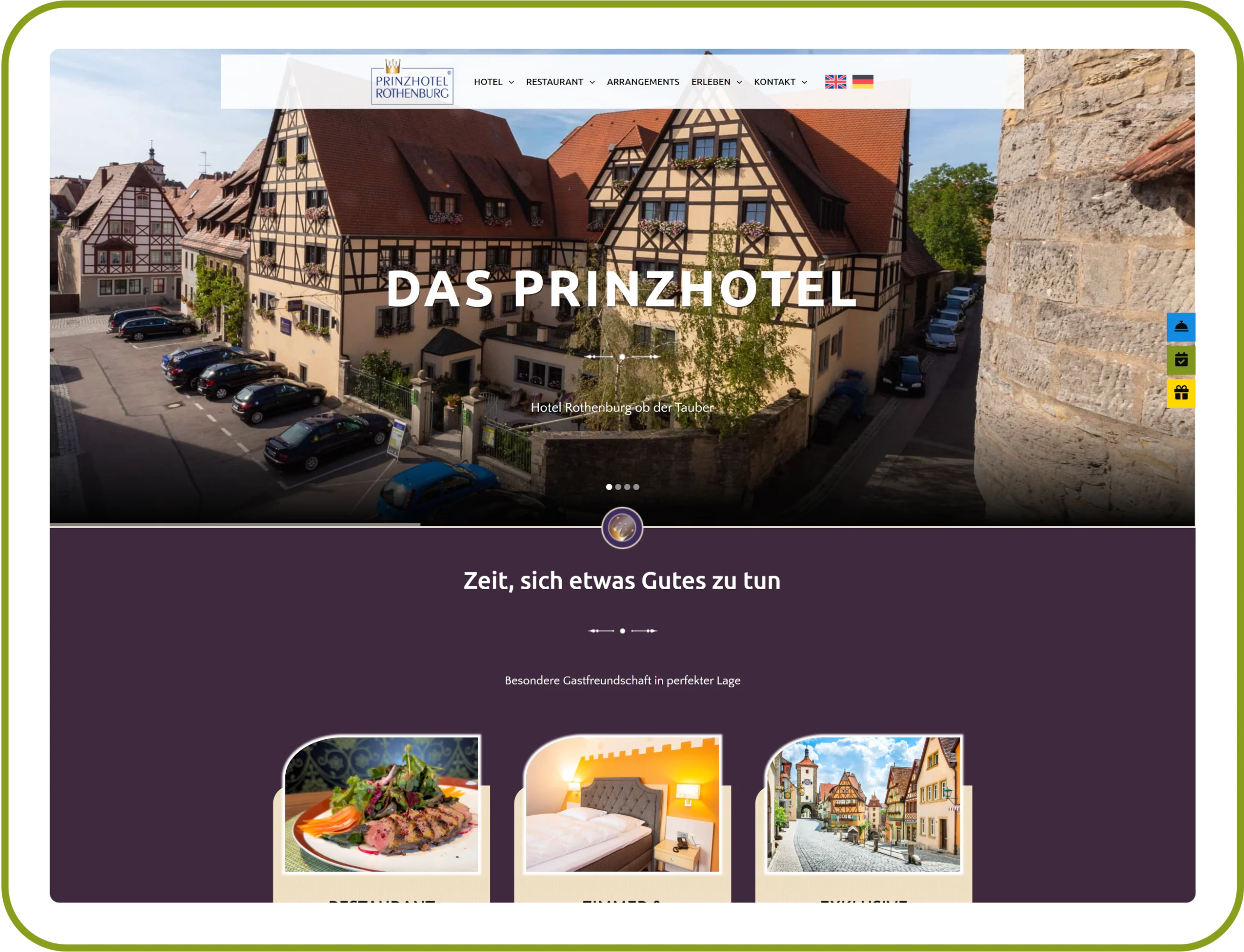 Prinzhotel Desktop Ansicht